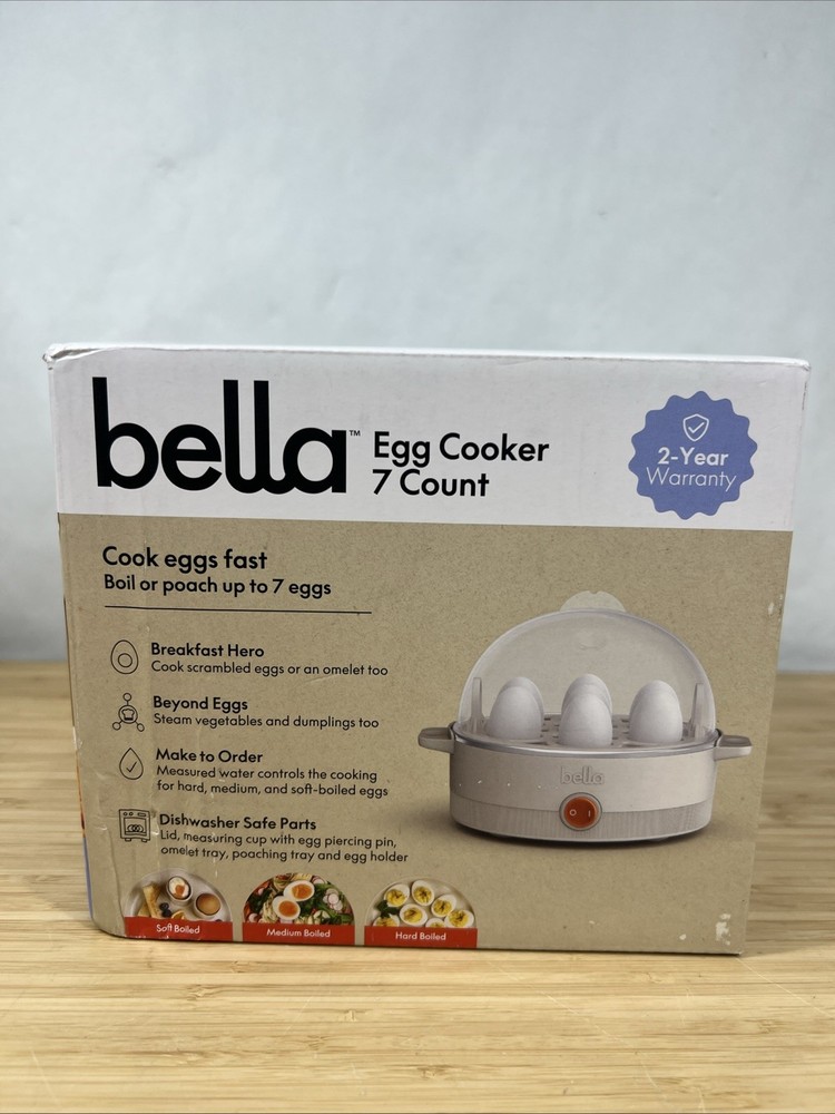NEW bella Electric Egg Cooker 7 Eggs Capacity Tray Single Stack for Poached.
