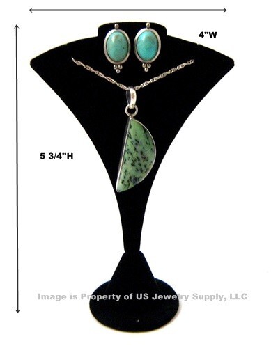 Black Combo Earrings Necklace Pendant Chain Display  4"W x 5 3/4"H