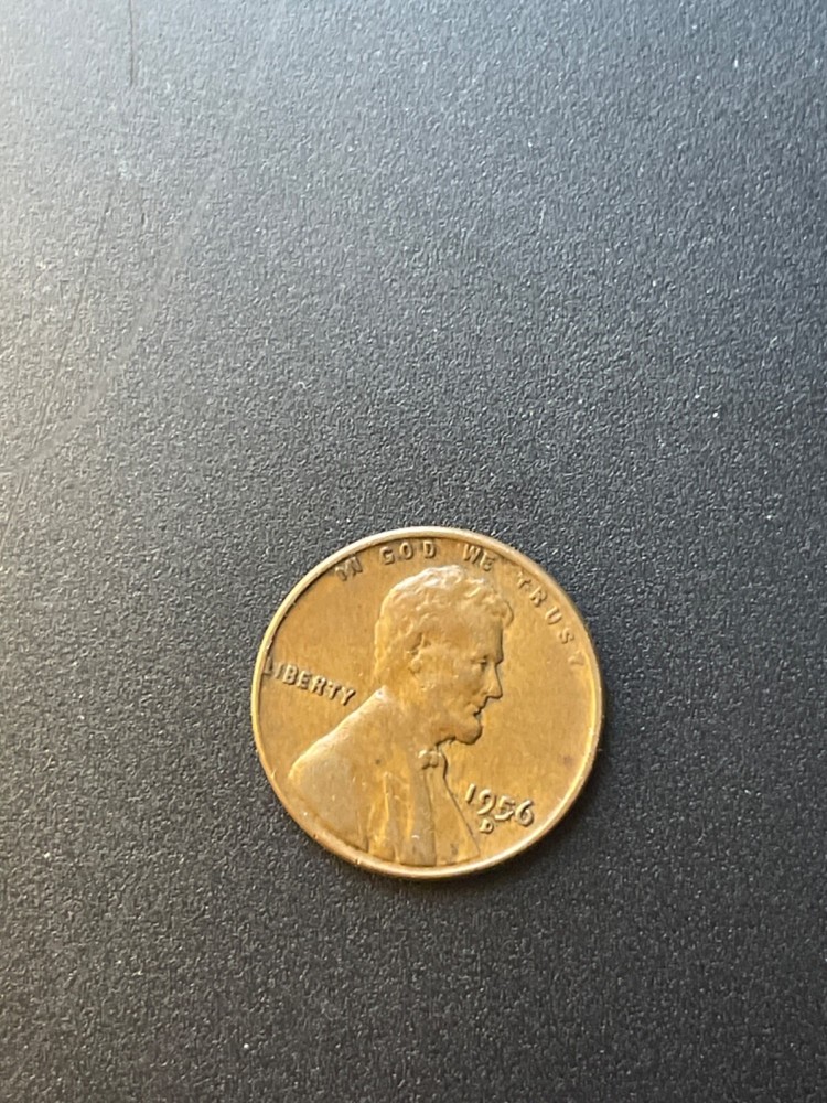 1956 d l rim error wheat penny “D”