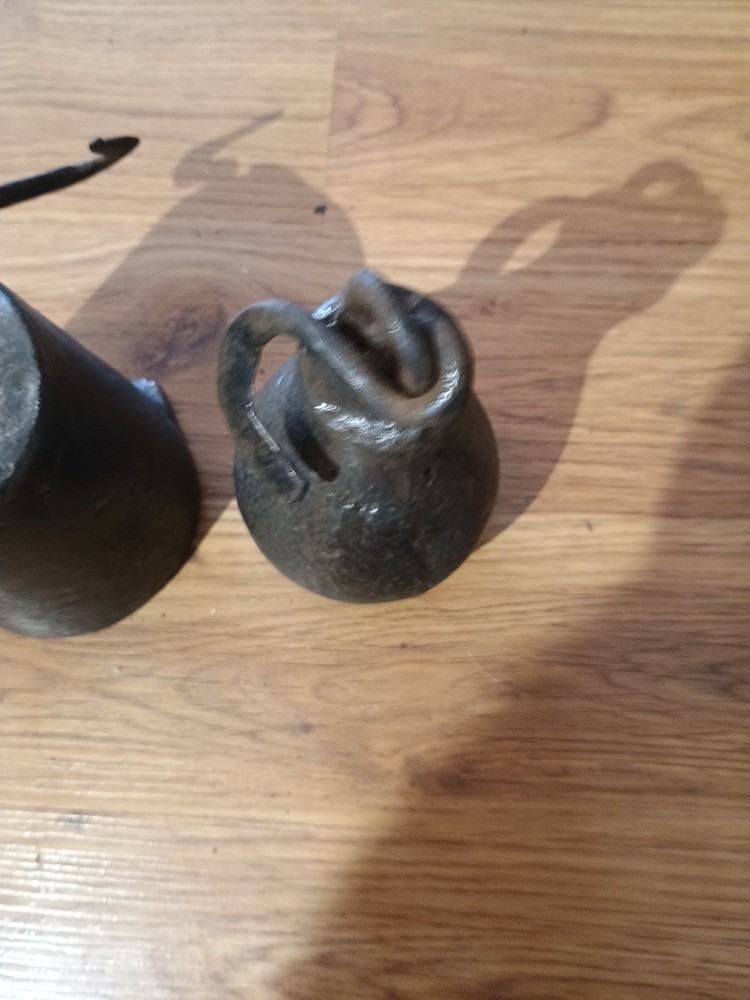Antique Cotton Scale Weights With Hooks