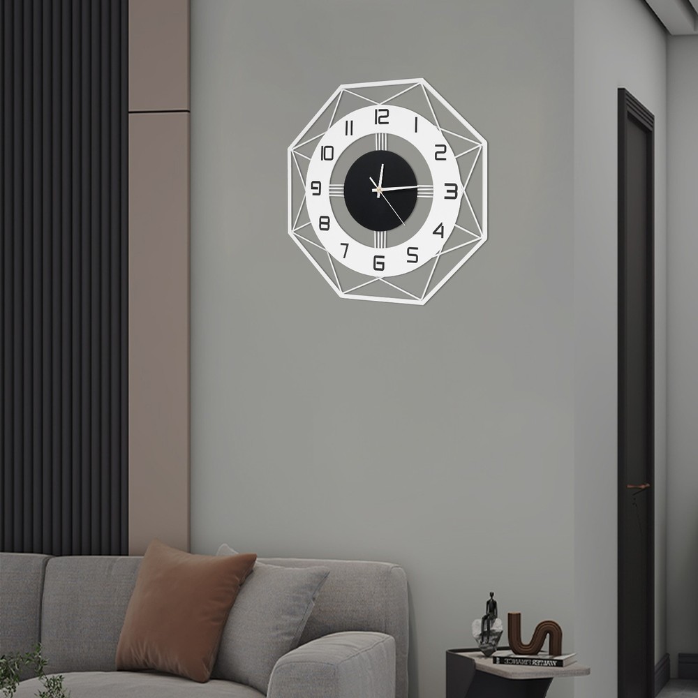 Modern Wall Clock - Silent Battery Powered Analog , Easy Mount