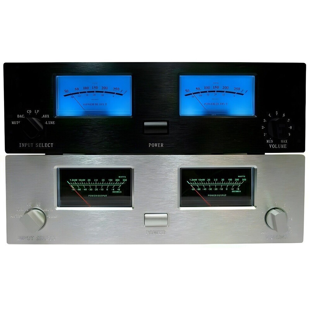 2X TN-90A VU Meter Head Chassis Power Amplifier DB Level Audio Meter W/Backlight