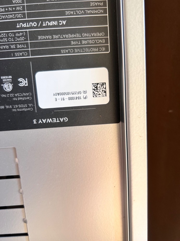 Tesla Powerwall backup gateway 3