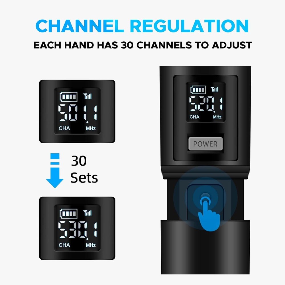 Handheld Wireless Microphone System - 260ft Range