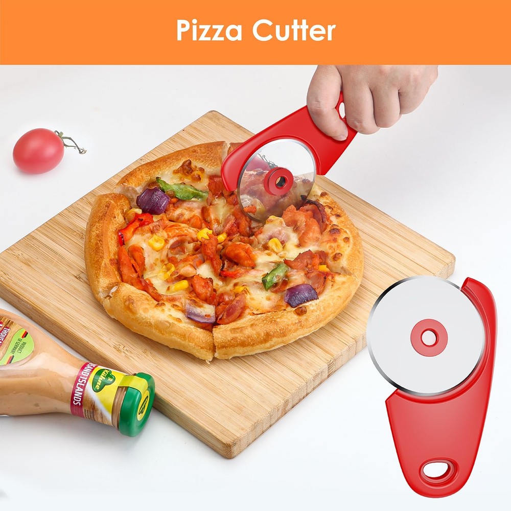 Pisol Kitchen Unique Gadgets Set 6 Pieces, Space Saving, Cheese M, Red