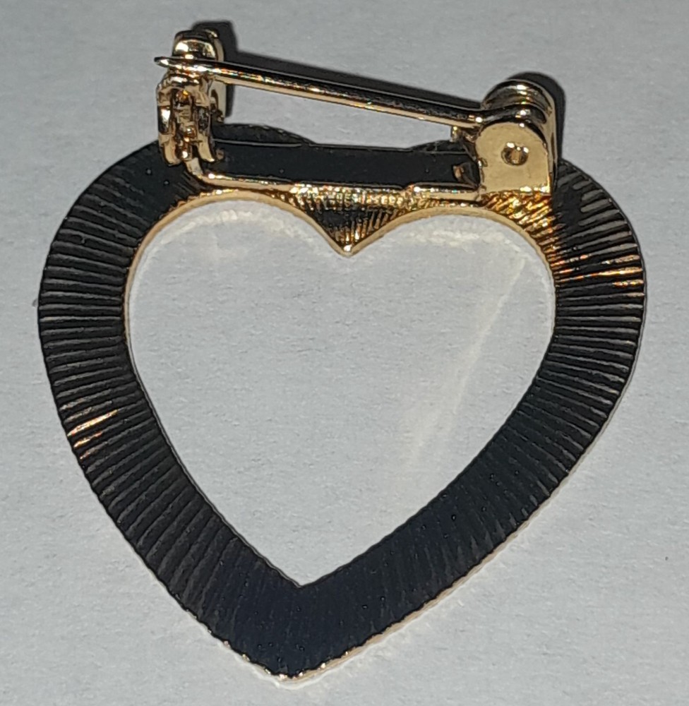 Brass Textured Heart Brooch