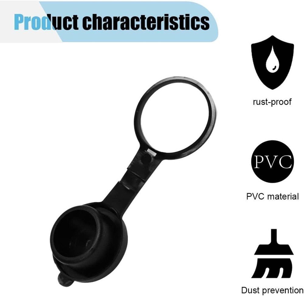 Universal 12V Plug Cover for Cigarette Lighter Socket, Waterproof and Dustproof