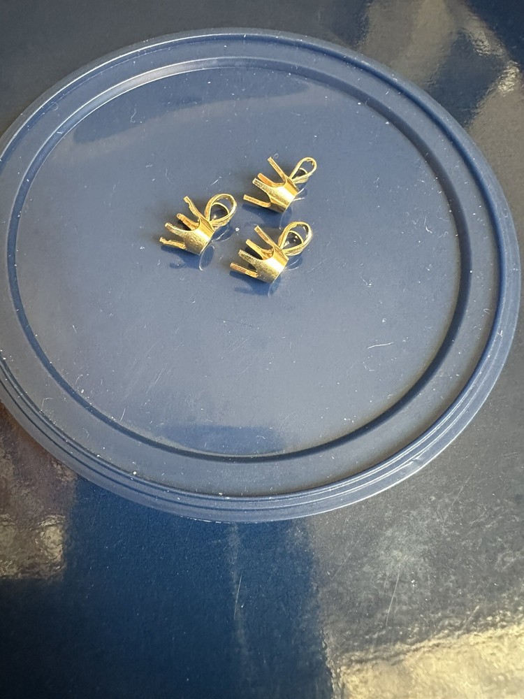 0.75CT 14K Yellow gold round 4 prong pendant setting solid base mounting