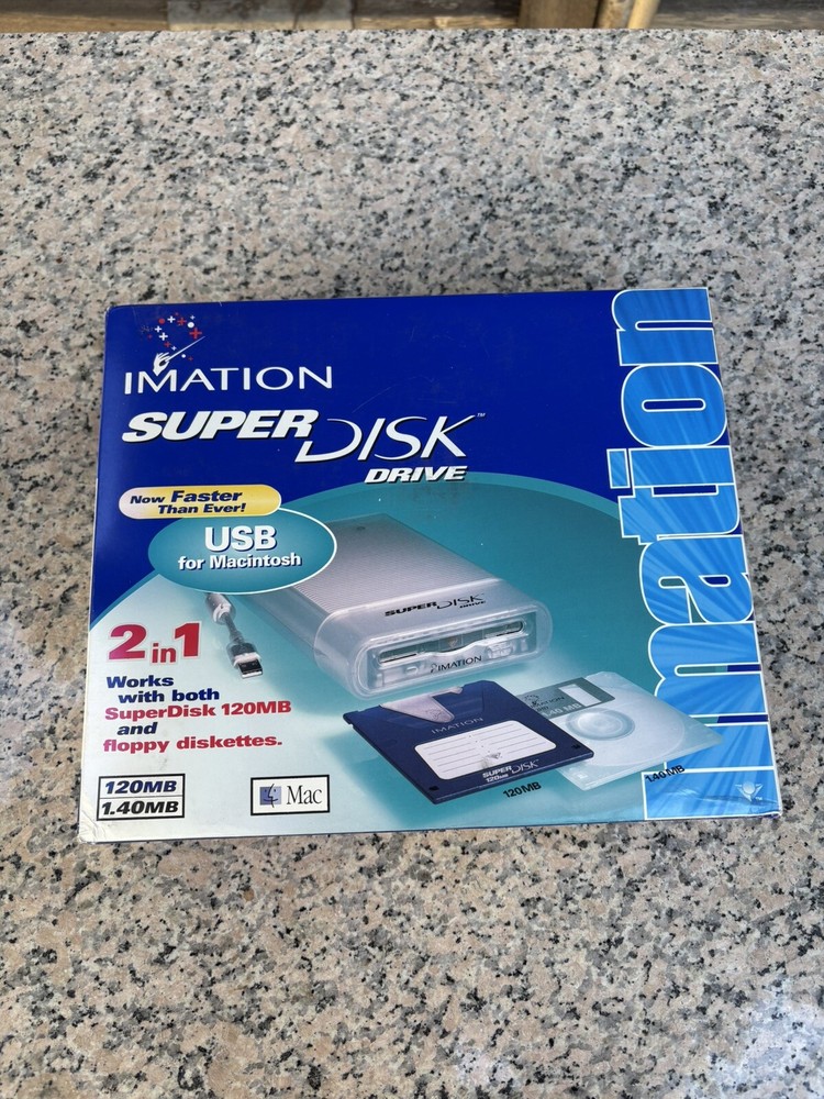 Imation SD-USB-M2 Portable SuperDisk External USB Floppy Disk Drive For Macs NOS