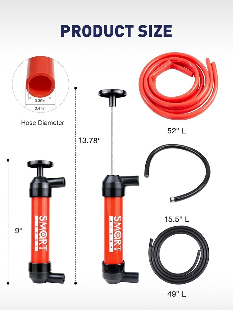 Multi-Use Hand Pump for Automotive Fluid Transfer - Quick Assembly & Ease