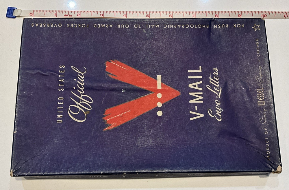 Original WWII V-MAIL Soldier FOLDING MAILING LETTER ENVELOPES EMPTY BOX
