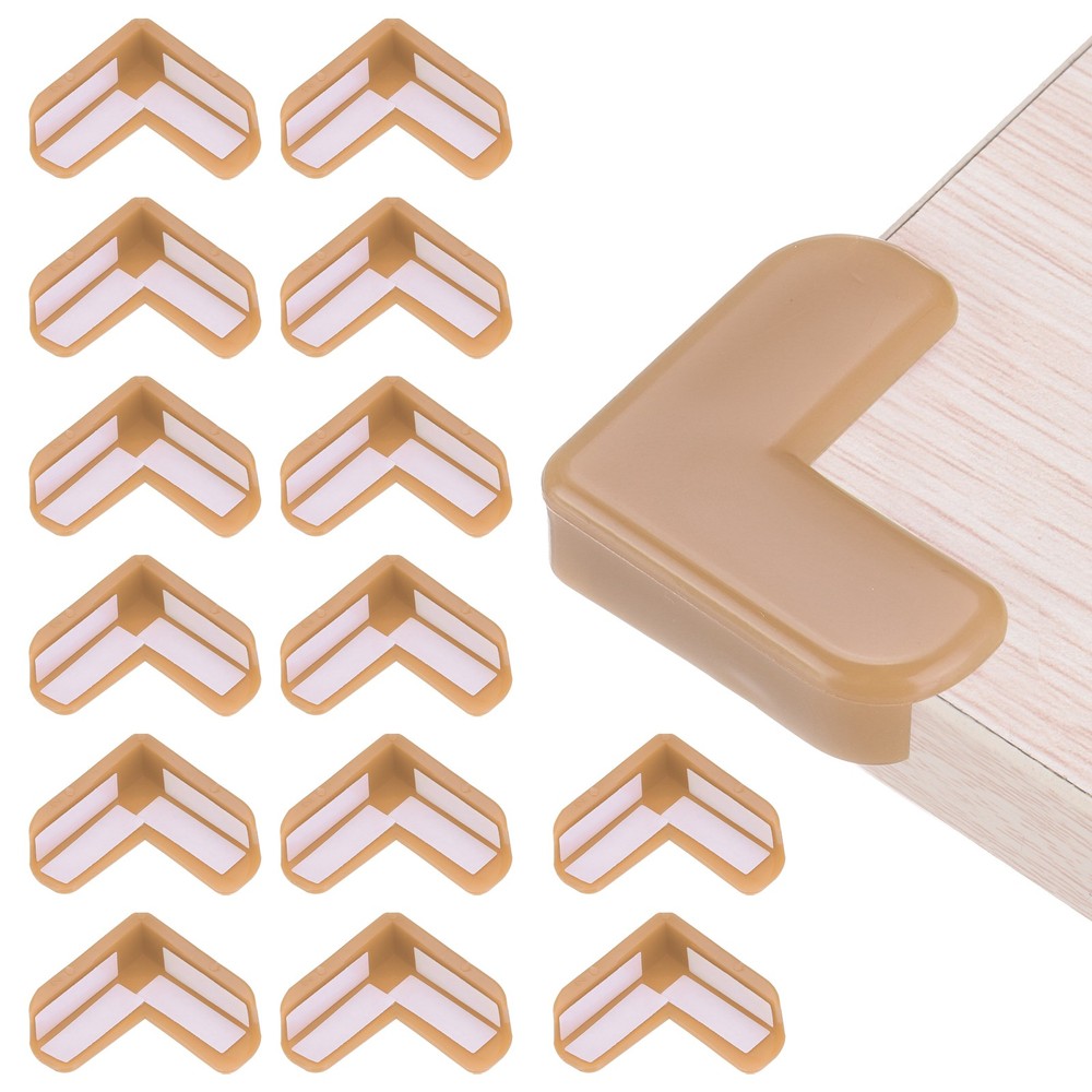 Corner Protectors 16Pcs Table Corner Protectors(L-shaped, Brown)