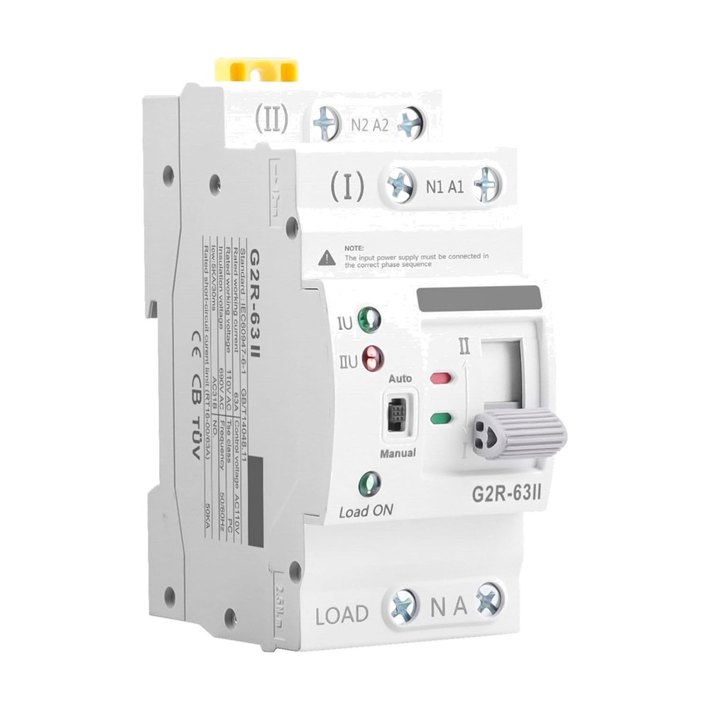 Mini ATS AC 63A Automatic/Manual Transfer Switch 110V - Reliable Power Solution