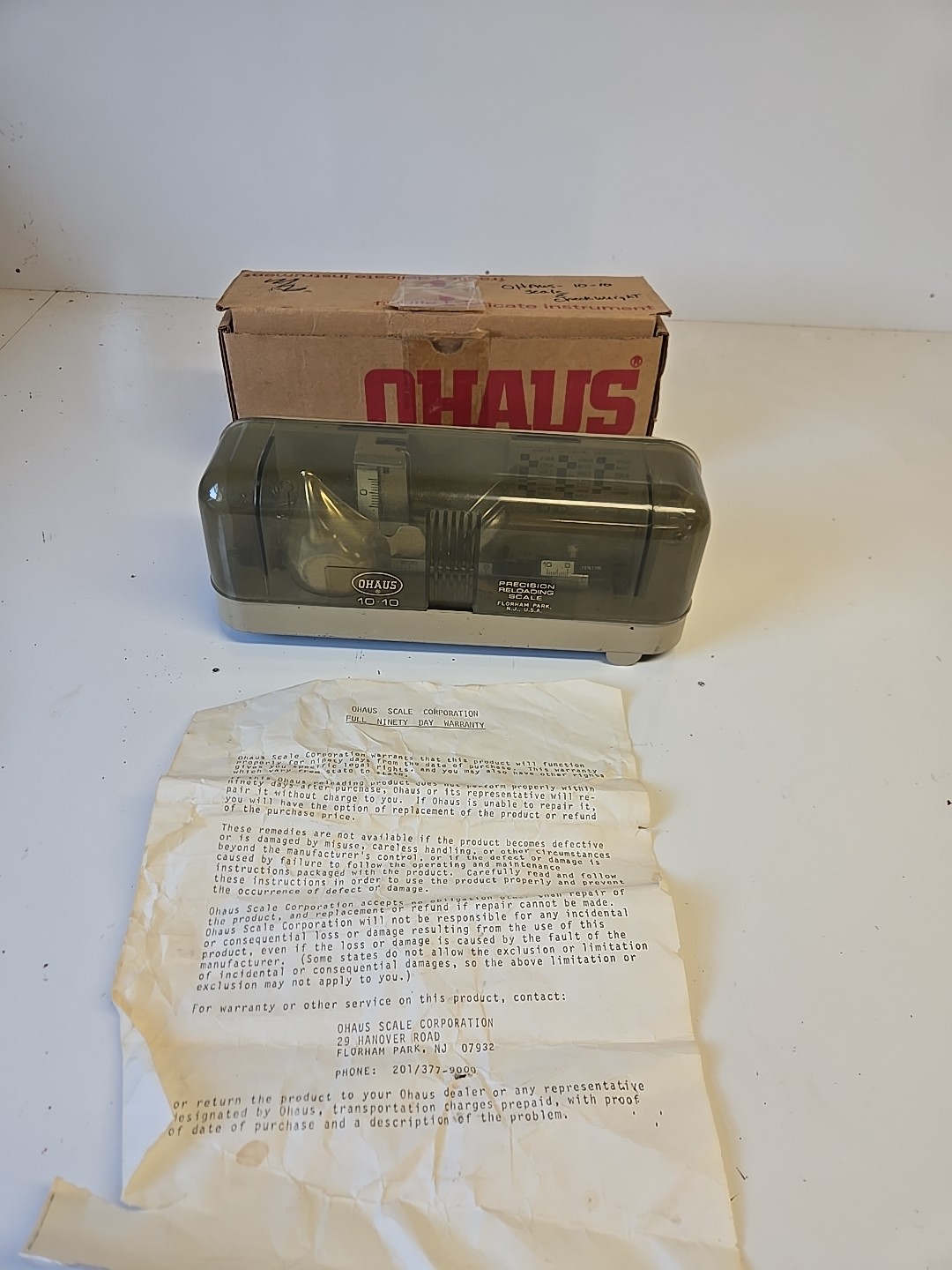 OHAUS Model 10-10  Reloading Balance Beam Scale (In Original Box)