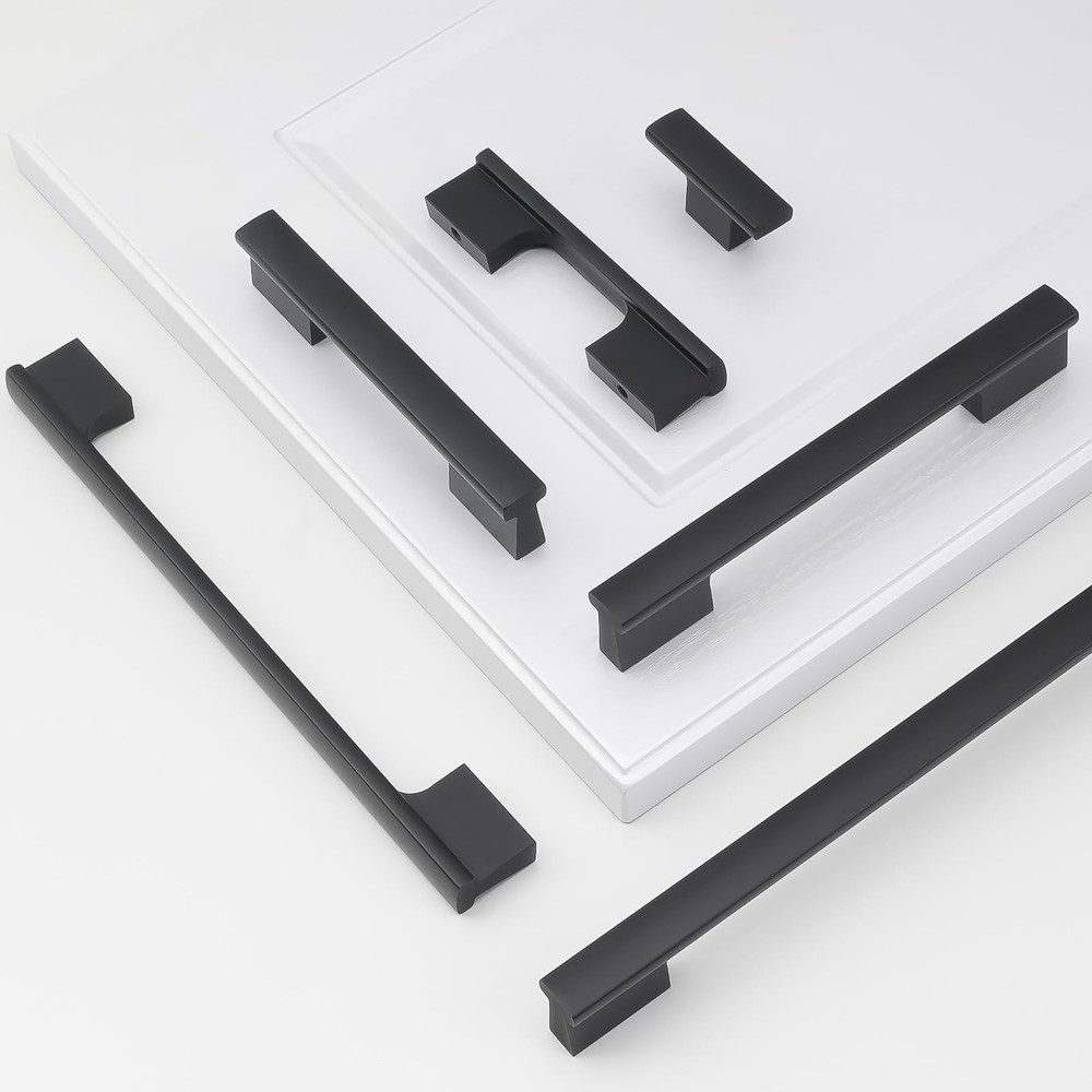 2 PCS Matte Black Kitchen Cabinet Knobs Solid Drawer Knob Cupboard Hardware