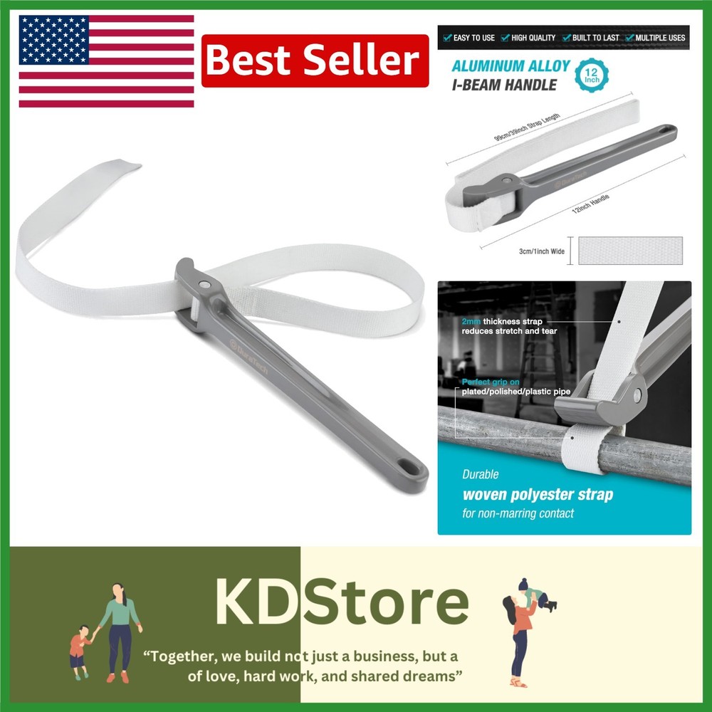 12-Inch Adjustable Strap Pipe Wrench with Anti-slip Handle