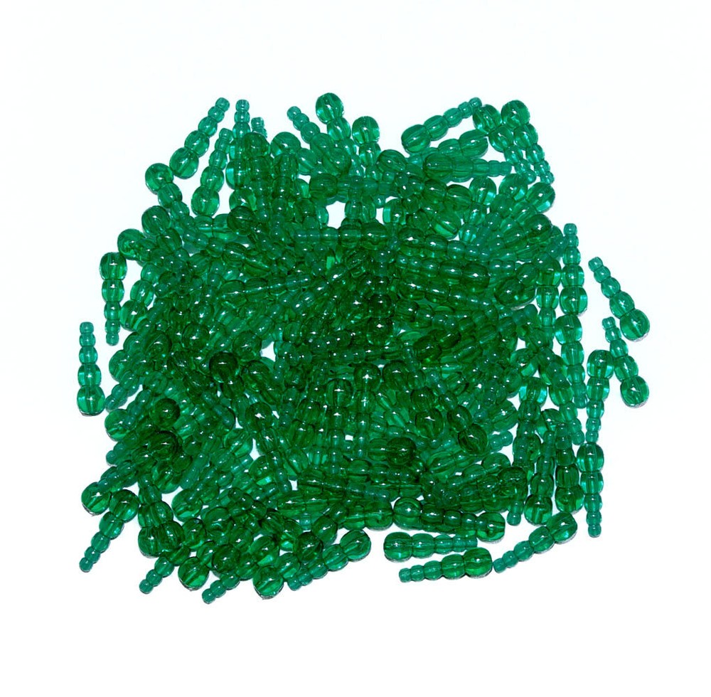 Dark Green Stack Beads Fishing Lure Components Crafts (50pc)