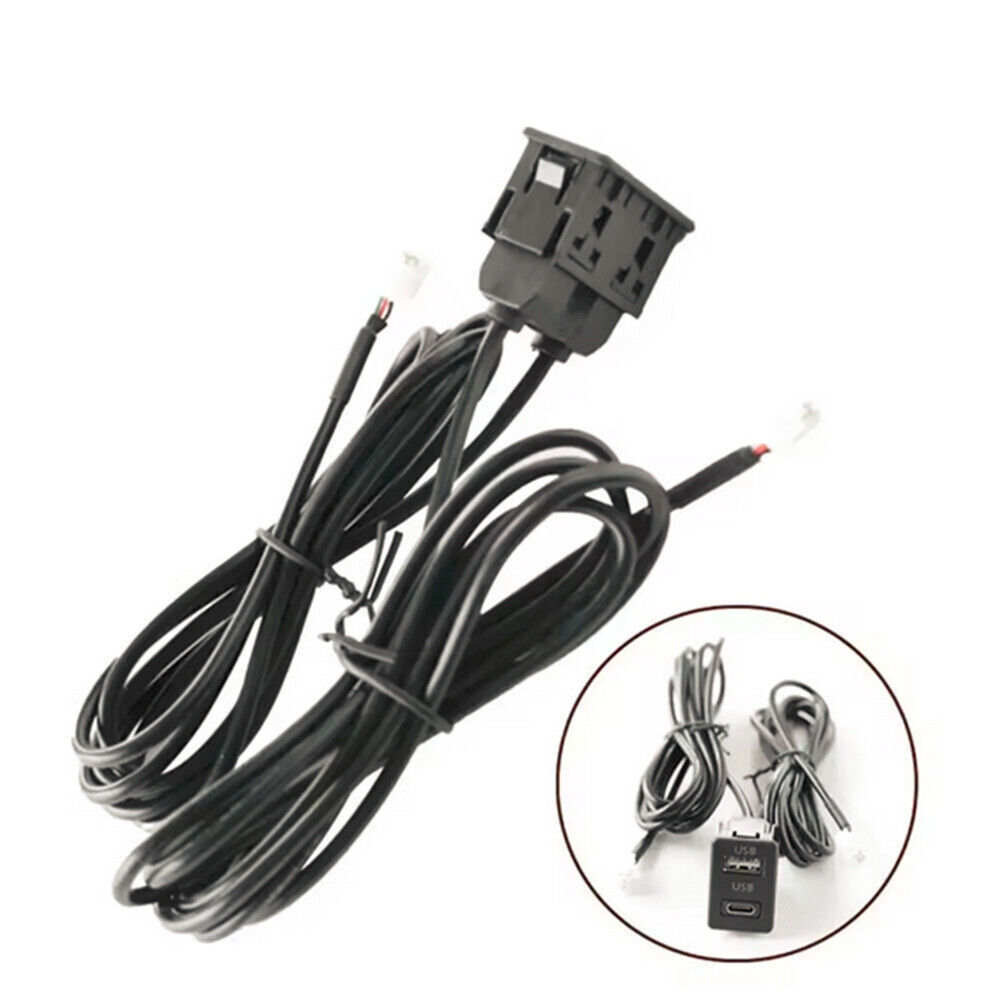 Type-C USB Port Panel Interface Extension Cable Adapter For Car Dash Flush Mount