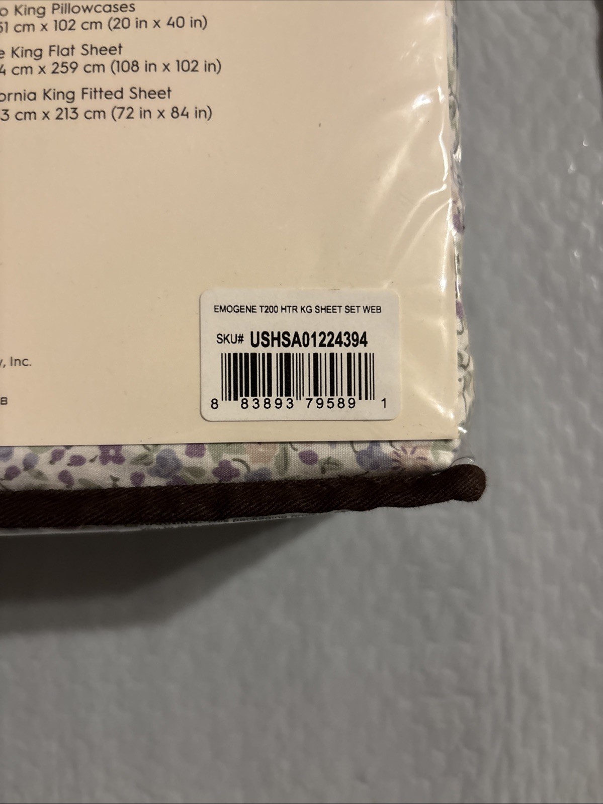 Laura Ashley 4-Piece Cotton Percale King Sheet Set (EMOGENE T200 HTR KG SHEET SE