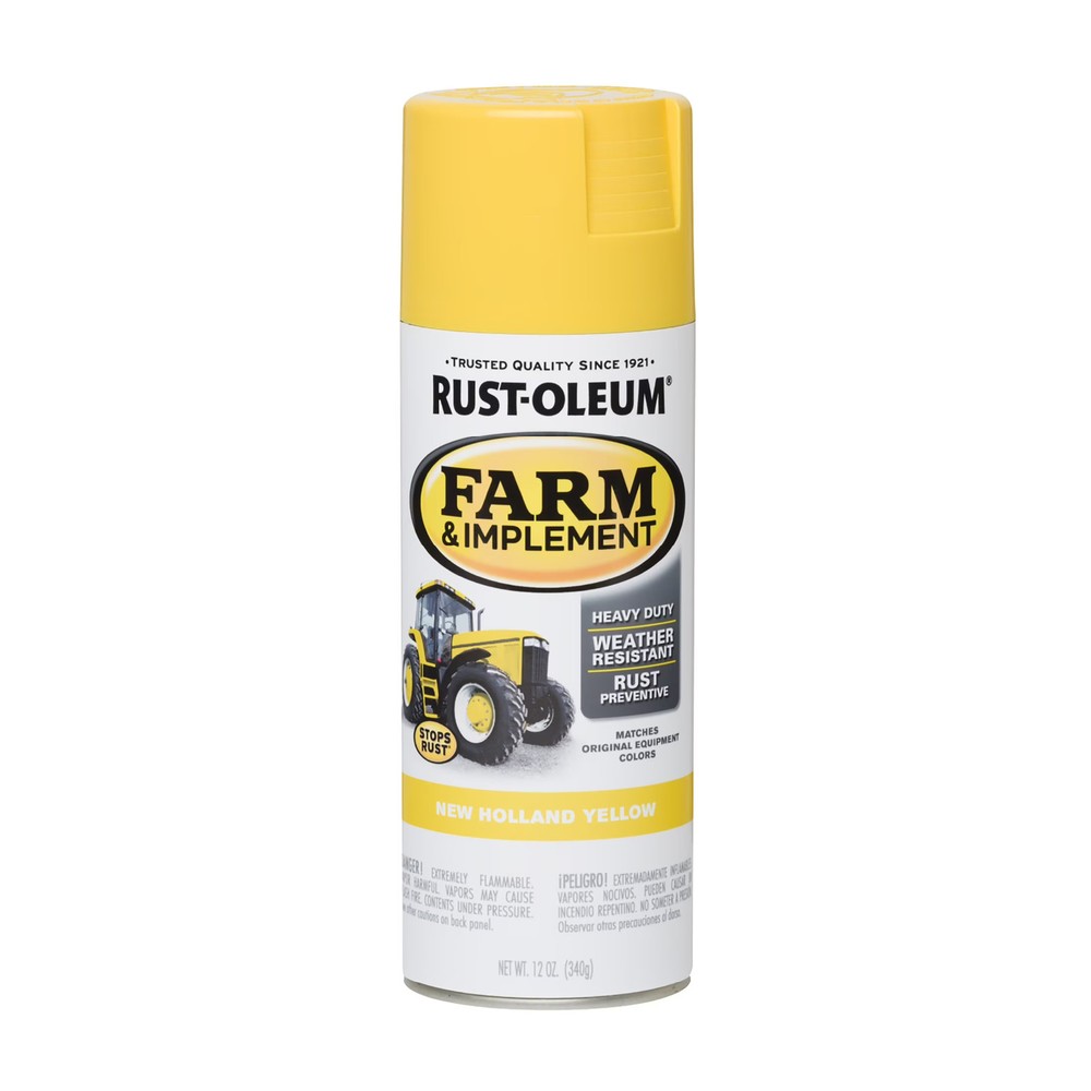 Rust Oleum Farm Implement Paint Yellow Gloss 6 Pack 12oz Spray Coating