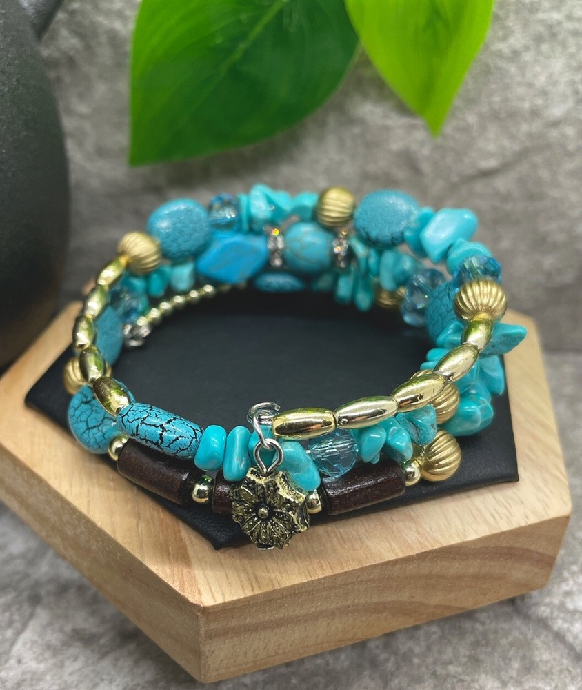 1 PC Handmade Boho Beaded Stackable Stretch Wrap Bracelet New Free Ship B1792