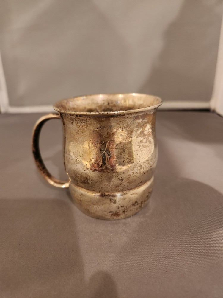 Antique TOWLE Solid STERLING SILVER 925 BABY CUP - Monogram K