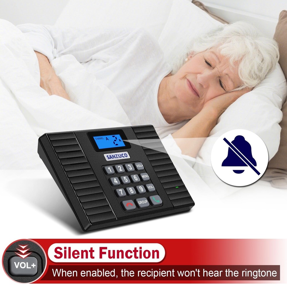 60D Intercoms Wireless for Home, 18 Channel Home Intercom System Supports Two...