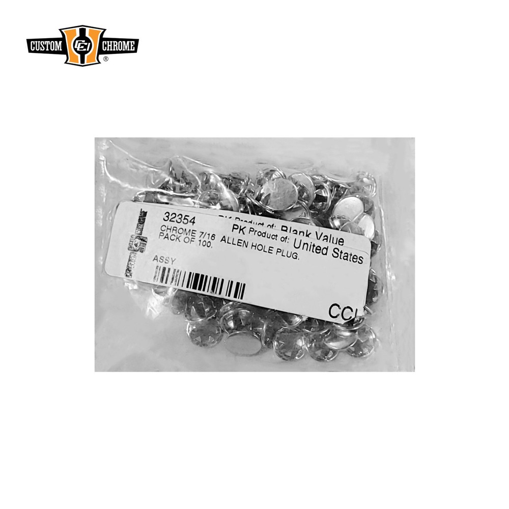 100pcs Chrome Sockethead Steel End Plugs For 7/16" Allen-Head Bolt Screws