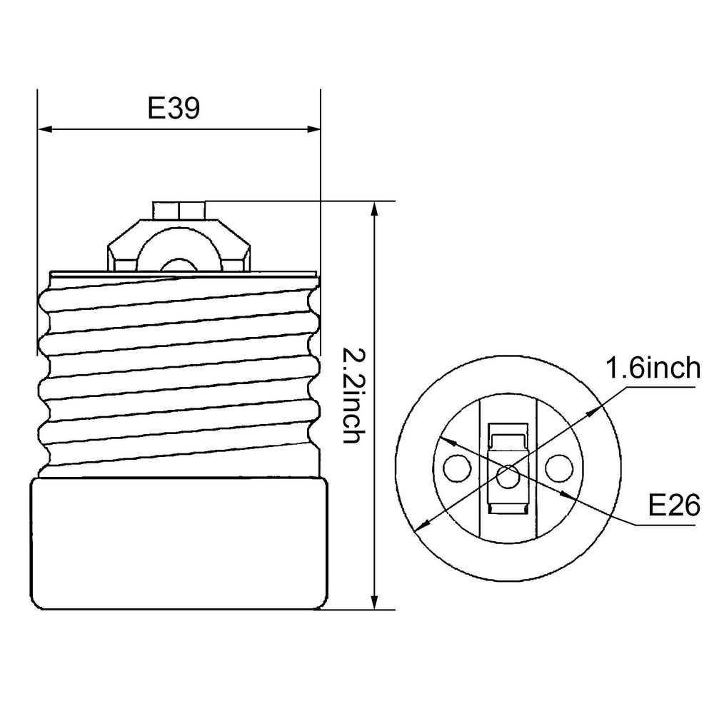 Mogul (E39) to Medium (E26) Socket Adapter Converter For Antique Lamp Socket