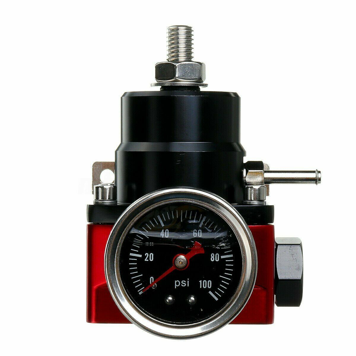 Black-Red Adjustable Fuel Pressure Regulator Kit Oil 0-100psi Gauge -6AN AN6