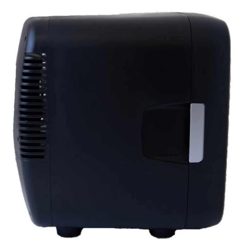 Mini Beverage Cooler Refrigerator Compact 12 Can Capacity Skincare Black