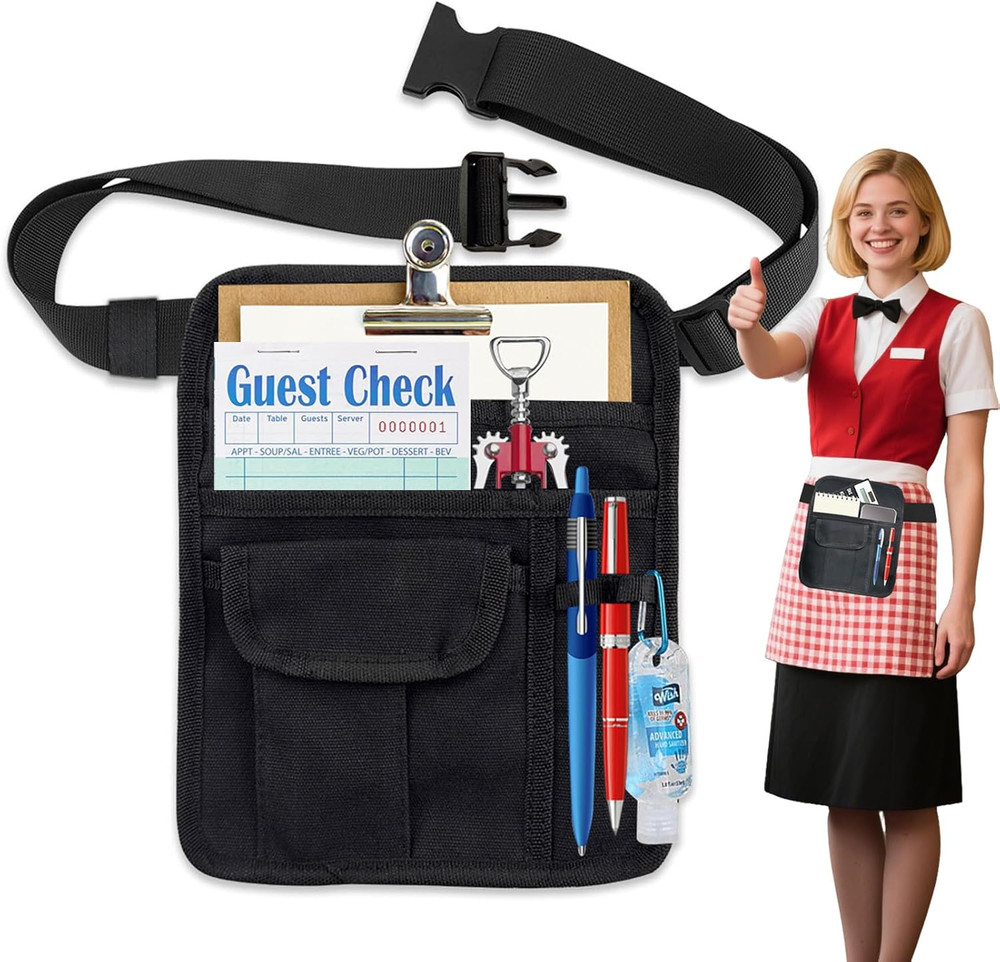 Server Waist Pouch, Server Apron Waitress Accessories Bag Adjustable Belt Waitre