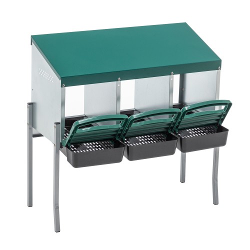 Chicken Nesting Box 3-Hole Roll Away Chicken Roosting Boxes with Removable Lid
