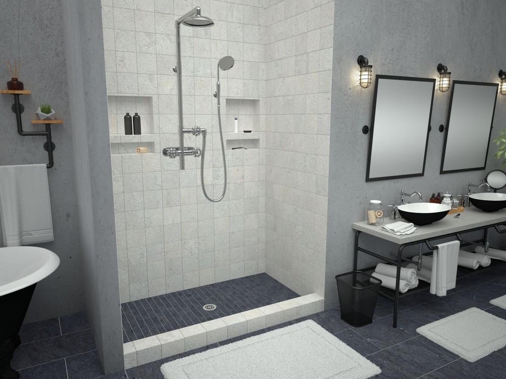 Tile Redi P3260C-PVC Redi Base 60" x 32" Rectangular Shower Base - Chrome