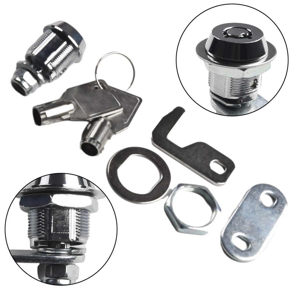 Secure and Reliable Chrome Finish Camlock with Keys Tool Box Replacement Lock
