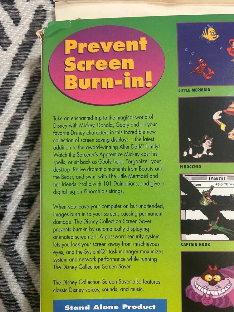 Disney Collection Screen Saver Macintosh 4-Disk Set w/ Box Berkeley Systems