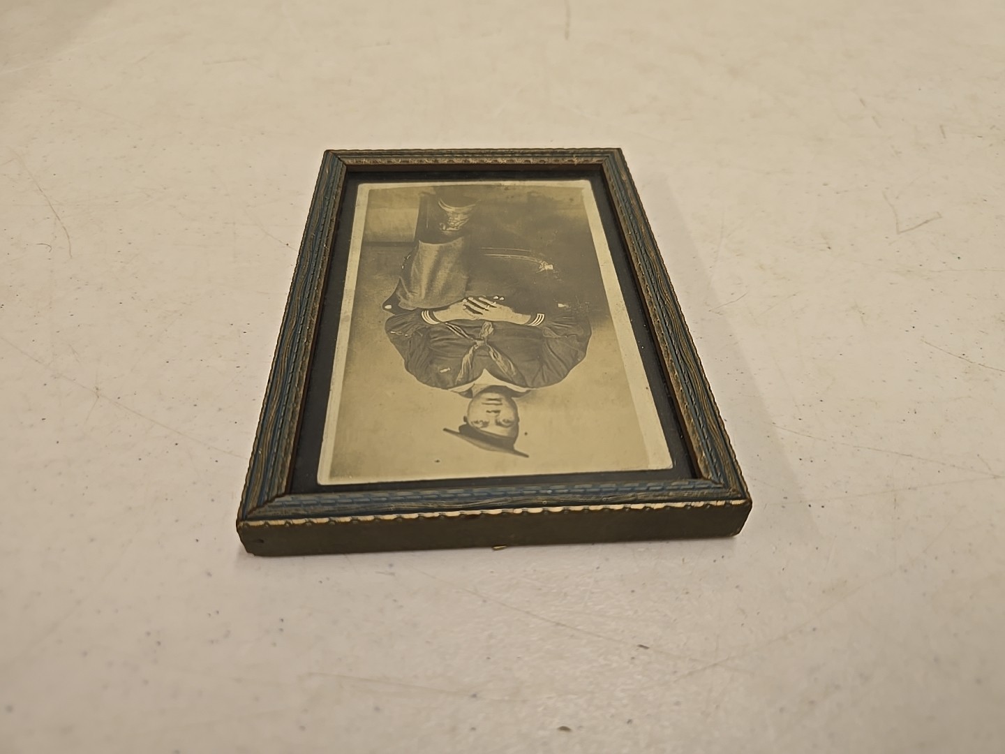 Antique WW1 US Navy African American Sailor Framed Photograph