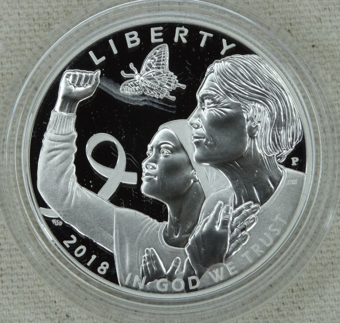 2018-P Breast Cancer Awareness Proof Silver Dollar US Mint $1 Commemorative