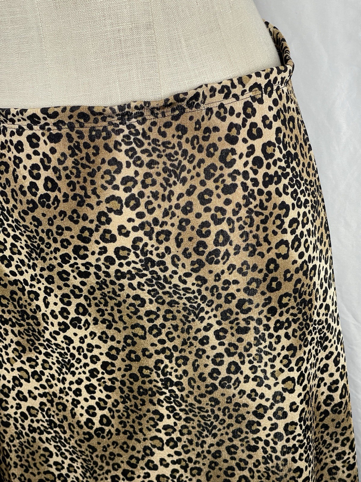 Vintage Olivia Paige Y2K Leopard Stretchy Maxi Skirt Size Medium Boho Grunge