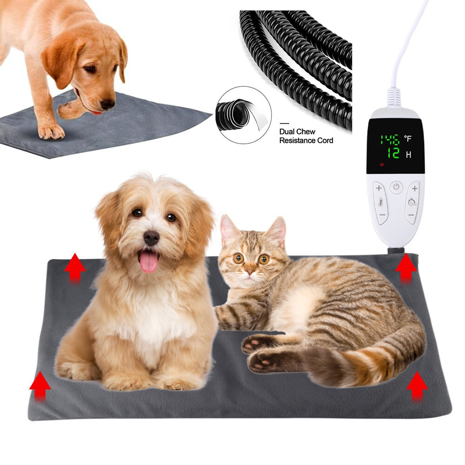 Large Pet Heating Pad Electric Blanket Waterproof Mat Warmer Washable Dog Cats