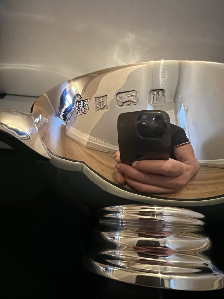 Solid Silver Large Heavy Quaich Bowl In Original Box