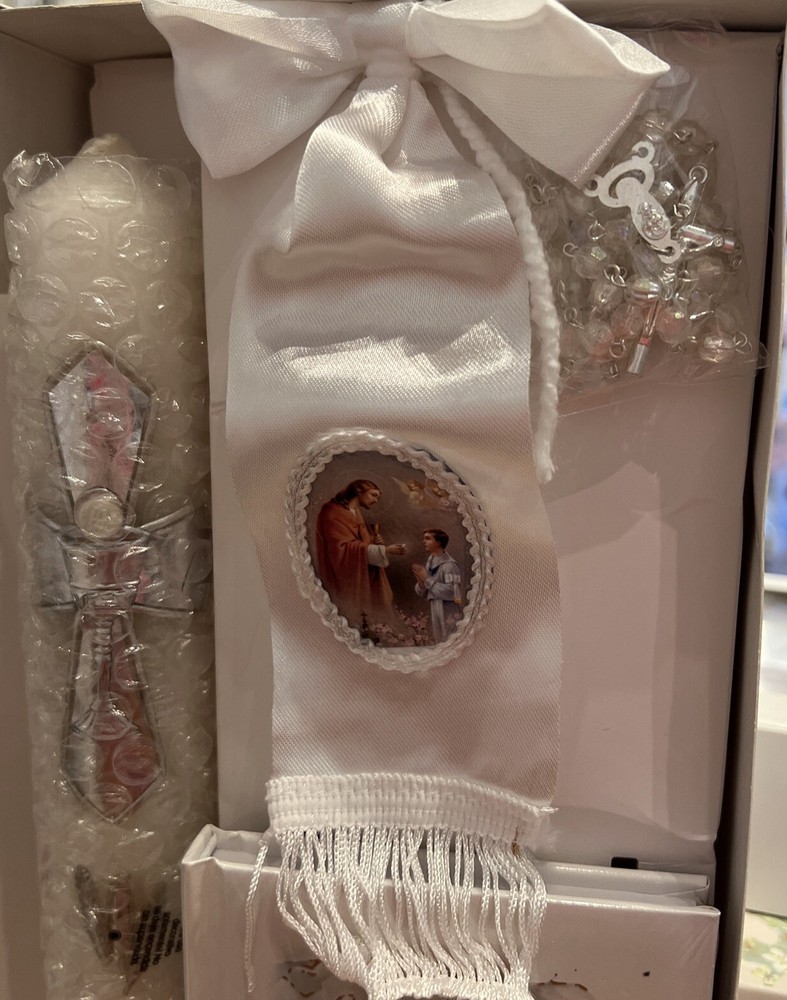 Boys 4 Piece First Holy Communion Silver Ceremony Set #620.0