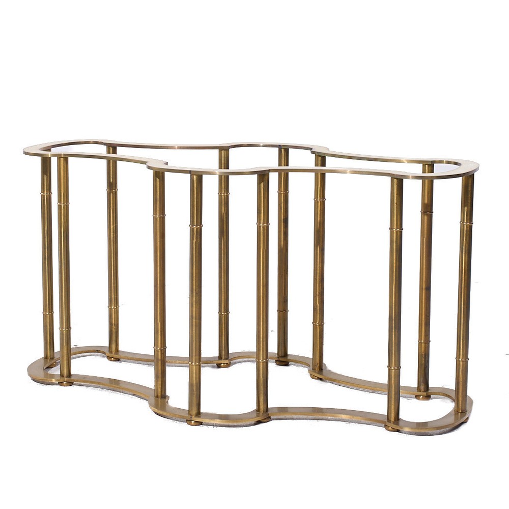 Mastercraft Mid Century Solid Brass Faux Bamboo Dining Table Base