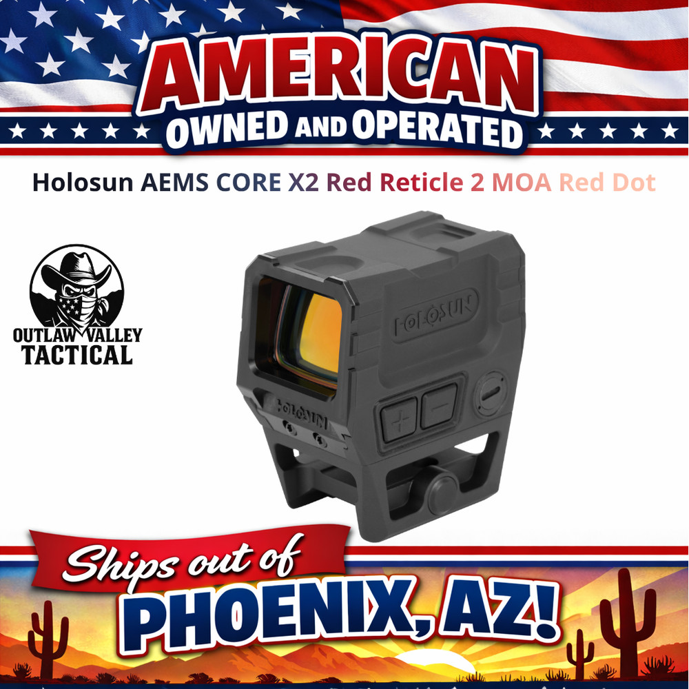 Holosun AEMS CORE X2 Red Reticle 2 MOA Red Dot