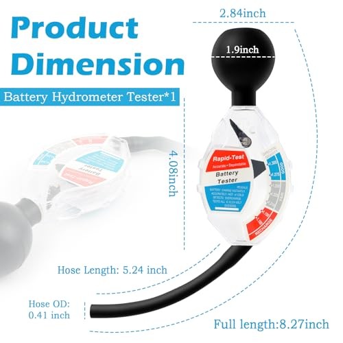 Battery Hydrometer & Acid Tester Tool - Practice Battery Acid Tester with Scale