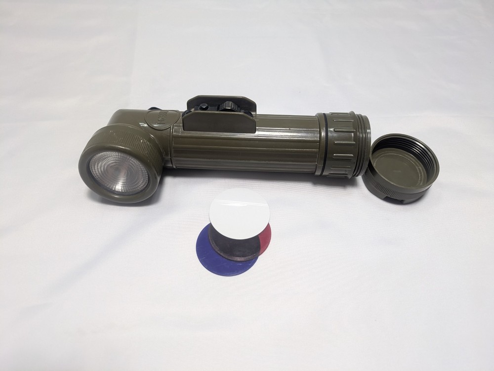 Fulton MX-991/U  Vintage  US Military Army Angle Flashlight Olive Drab