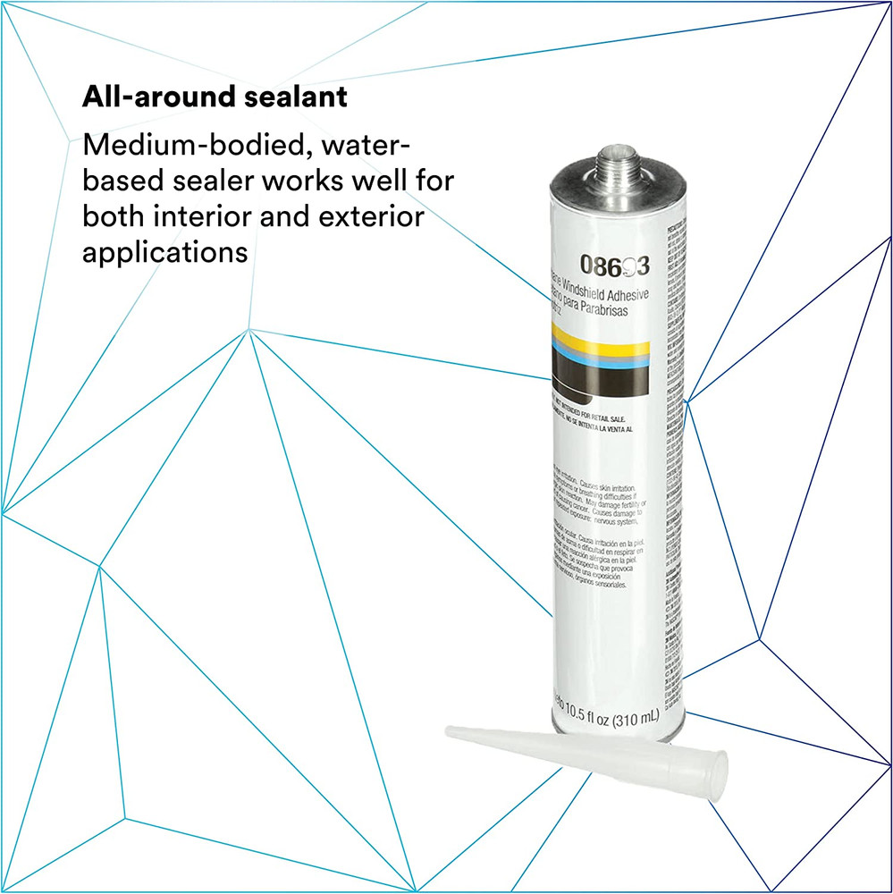 Auto Glass Urethane Windshield Adhesive, 08693, Medium Viscosity, High-Strength,