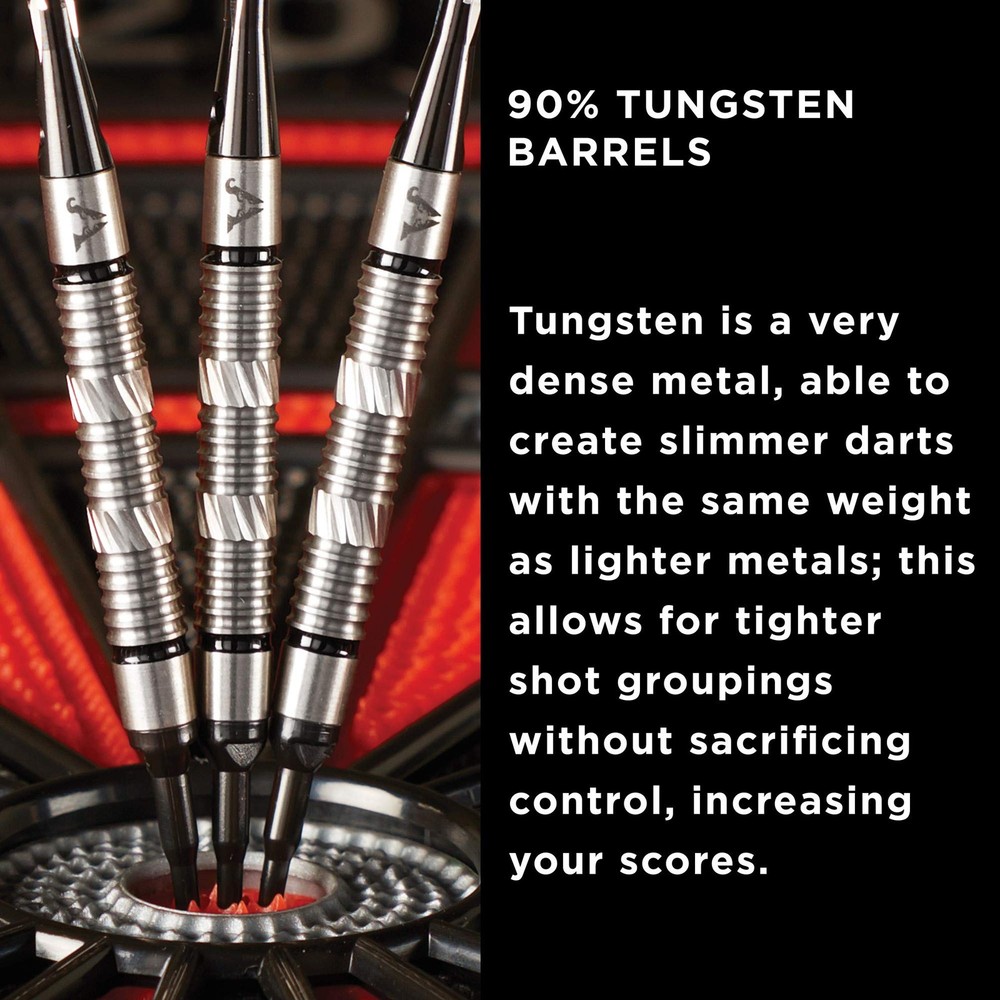 Viper Element 90% Tungsten Soft Tip Dart Set w/ Case, Ringed, 18g
