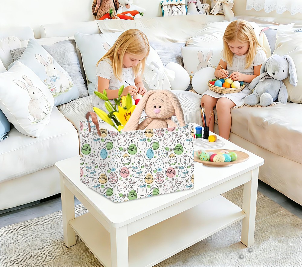 NTAOHAMPER Rectangular Storage Baskets，Gift Basket,Book Box,Room Decor(Happy ...