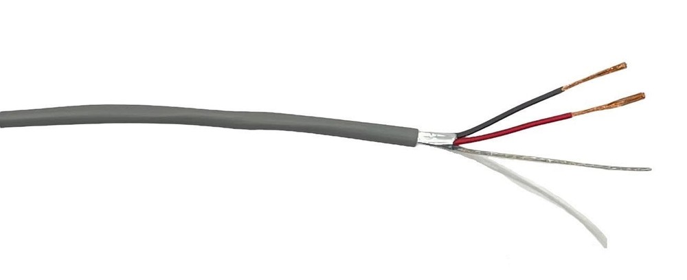 22 AWG 2 Conductor Stranded Shielded Plenum Cable Gray CL3P for Security/Alar...